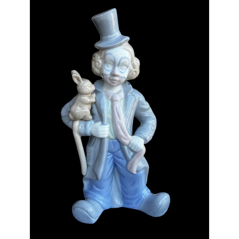 Porcelain Clown Figurine With Top Hat & Cane